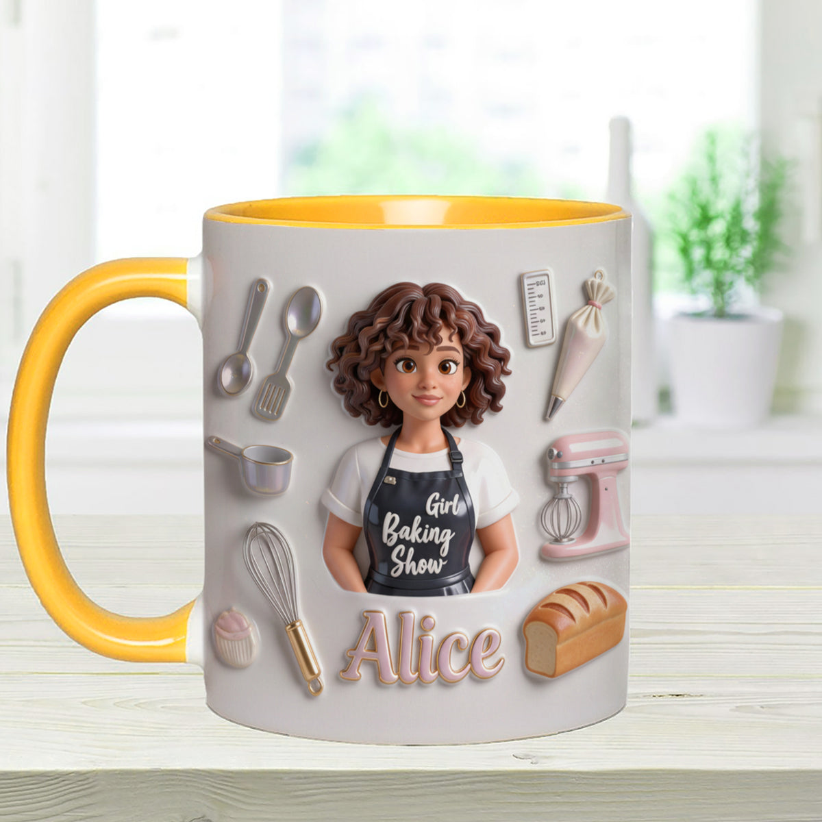 Love Baking - Personalized Baking Set Accent Mug with Acrylic Stirrers