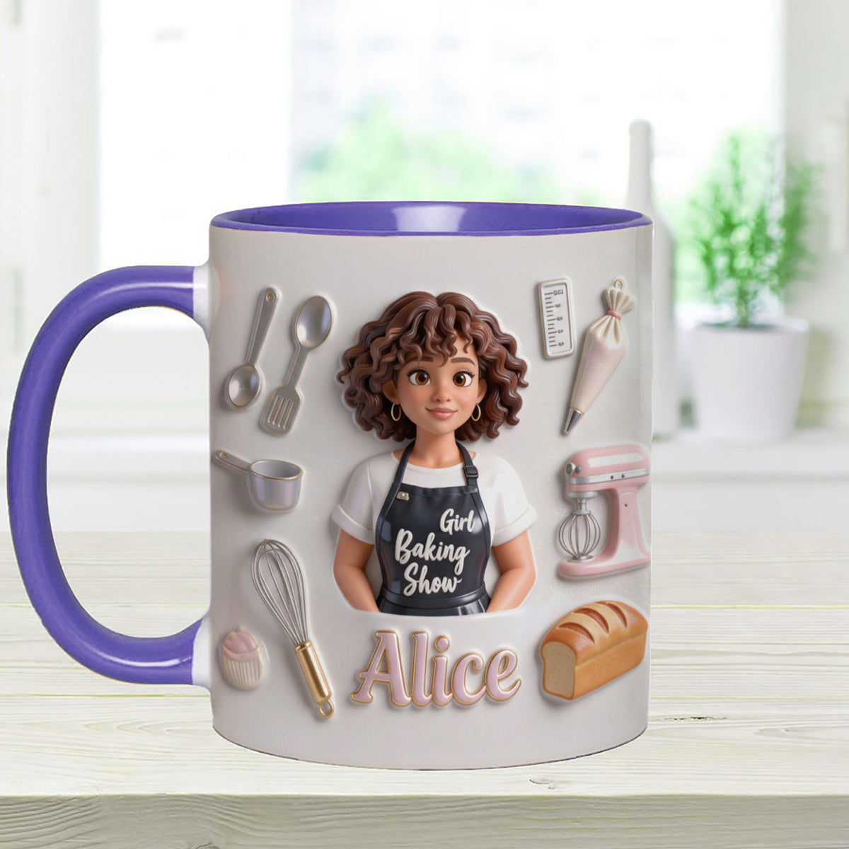 Love Baking - Personalized Baking Set Accent Mug with Acrylic Stirrers