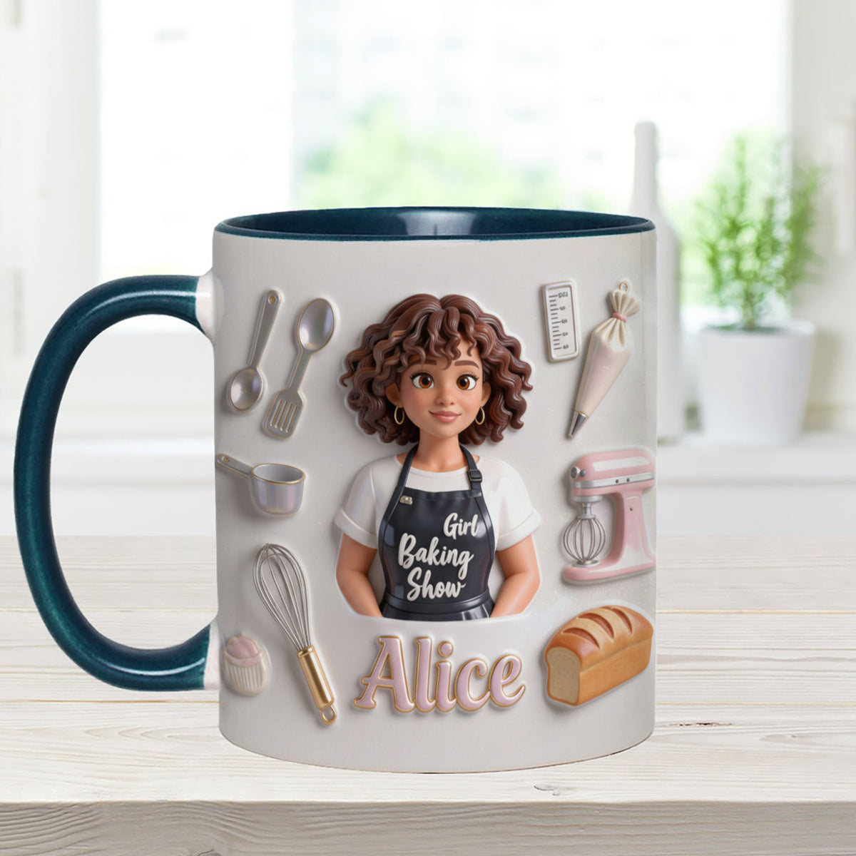 Love Baking - Personalized Baking Set Accent Mug with Acrylic Stirrers
