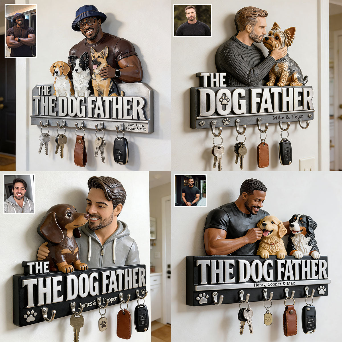 Der Hundevater - Personalisierter Hund Hängeregal in Form