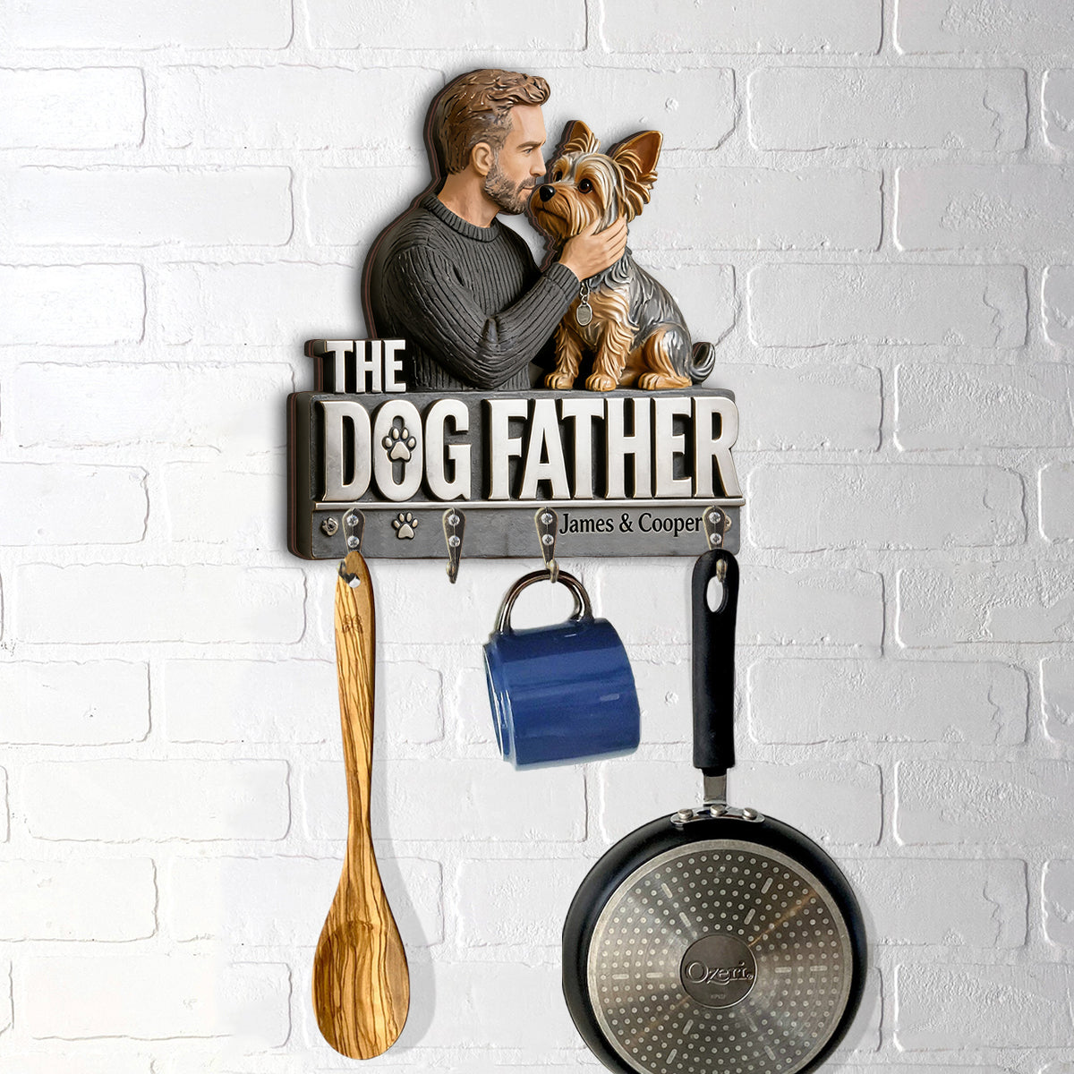 Der Hundevater - Personalisierter Hund Hängeregal in Form