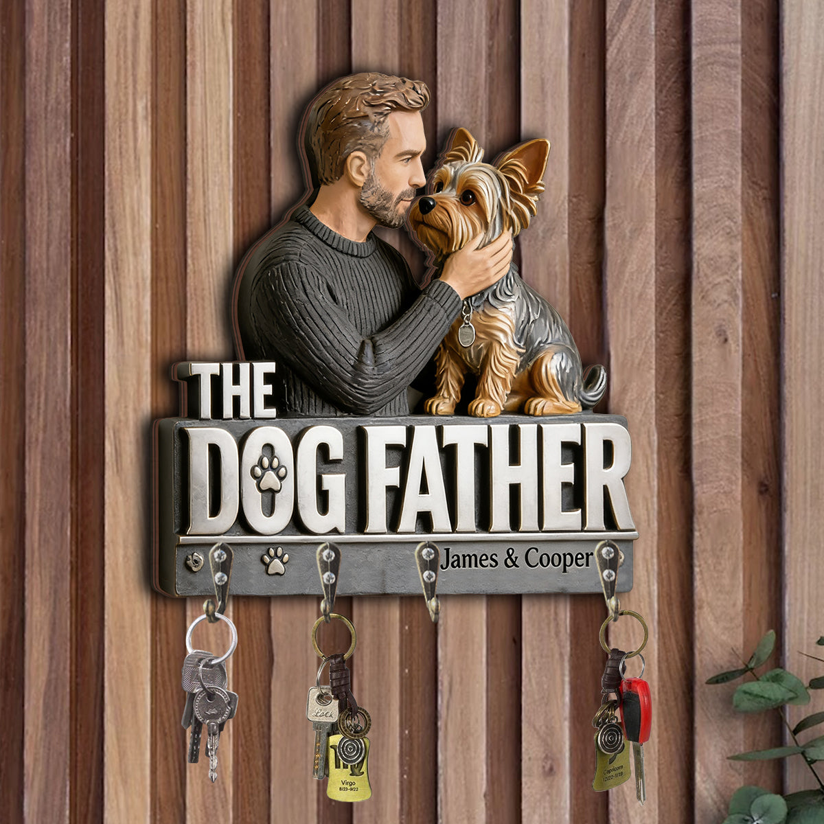 Der Hundevater - Personalisierter Hund Hängeregal in Form