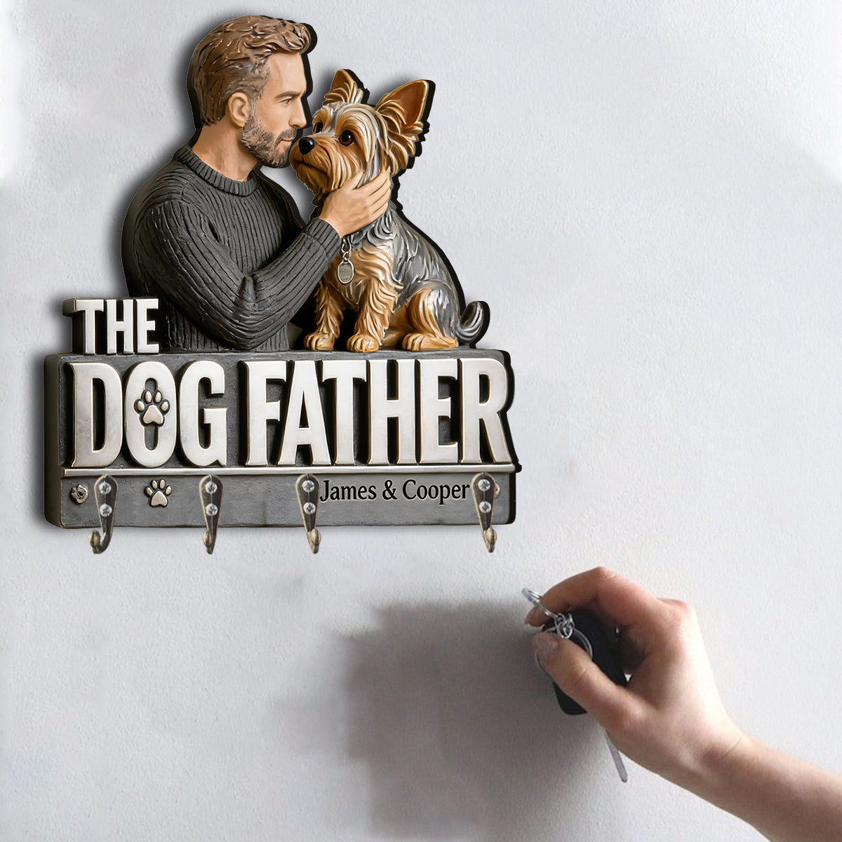 Der Hundevater - Personalisierter Hund Hängeregal in Form