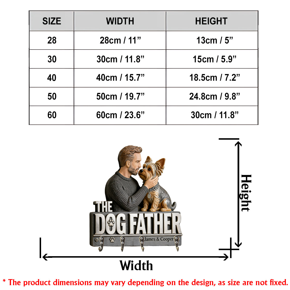 Der Hundevater - Personalisierter Hund Hängeregal in Form