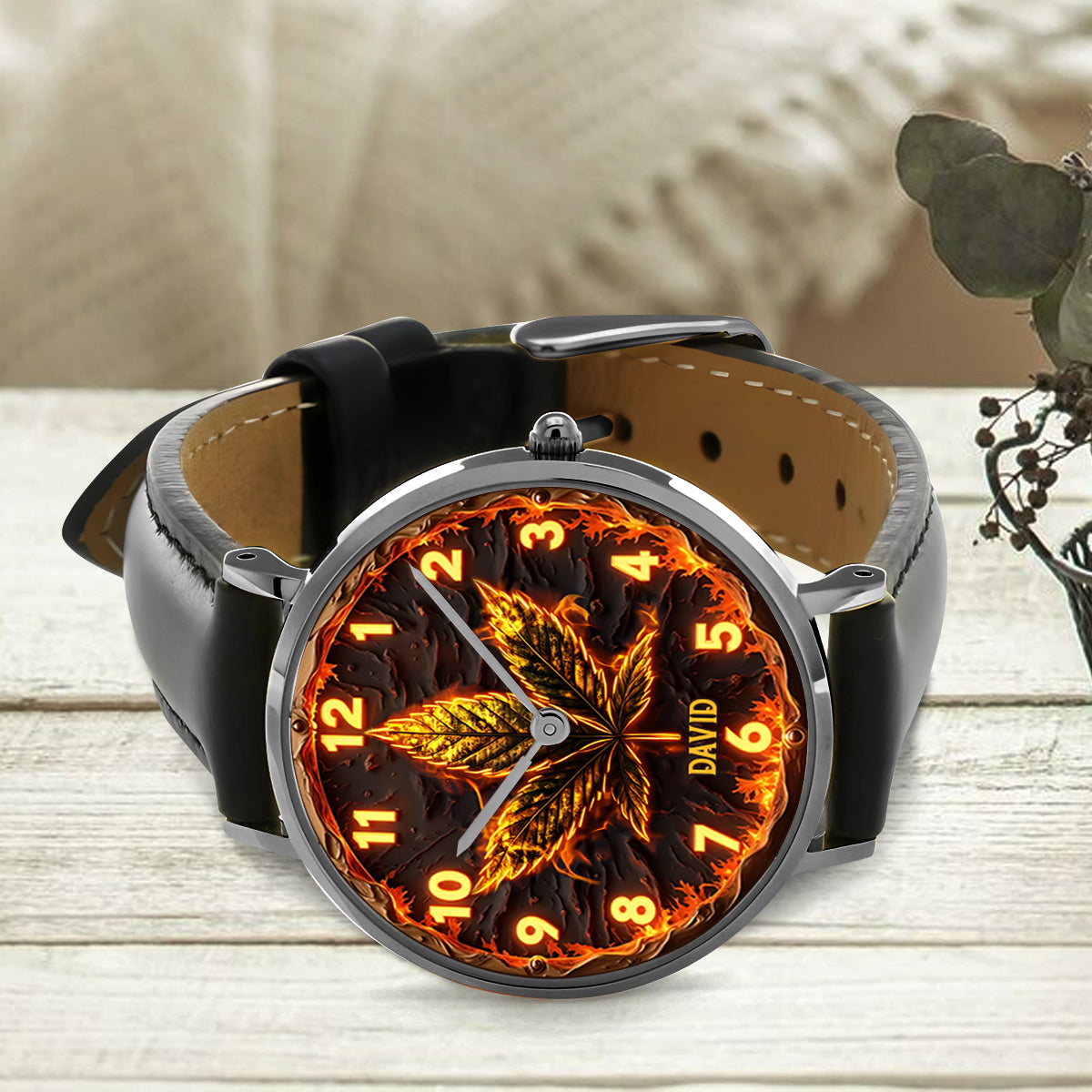Montre à montre personnalisée Fire Weed