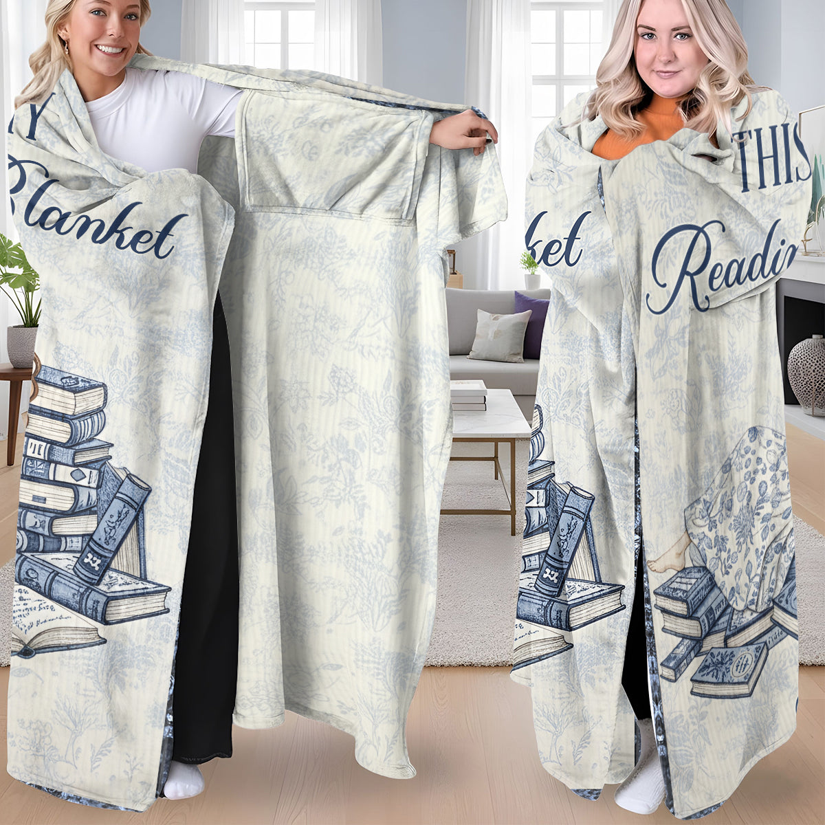 This Is My Reading Blanket - Personalized Book Wearable Blanket