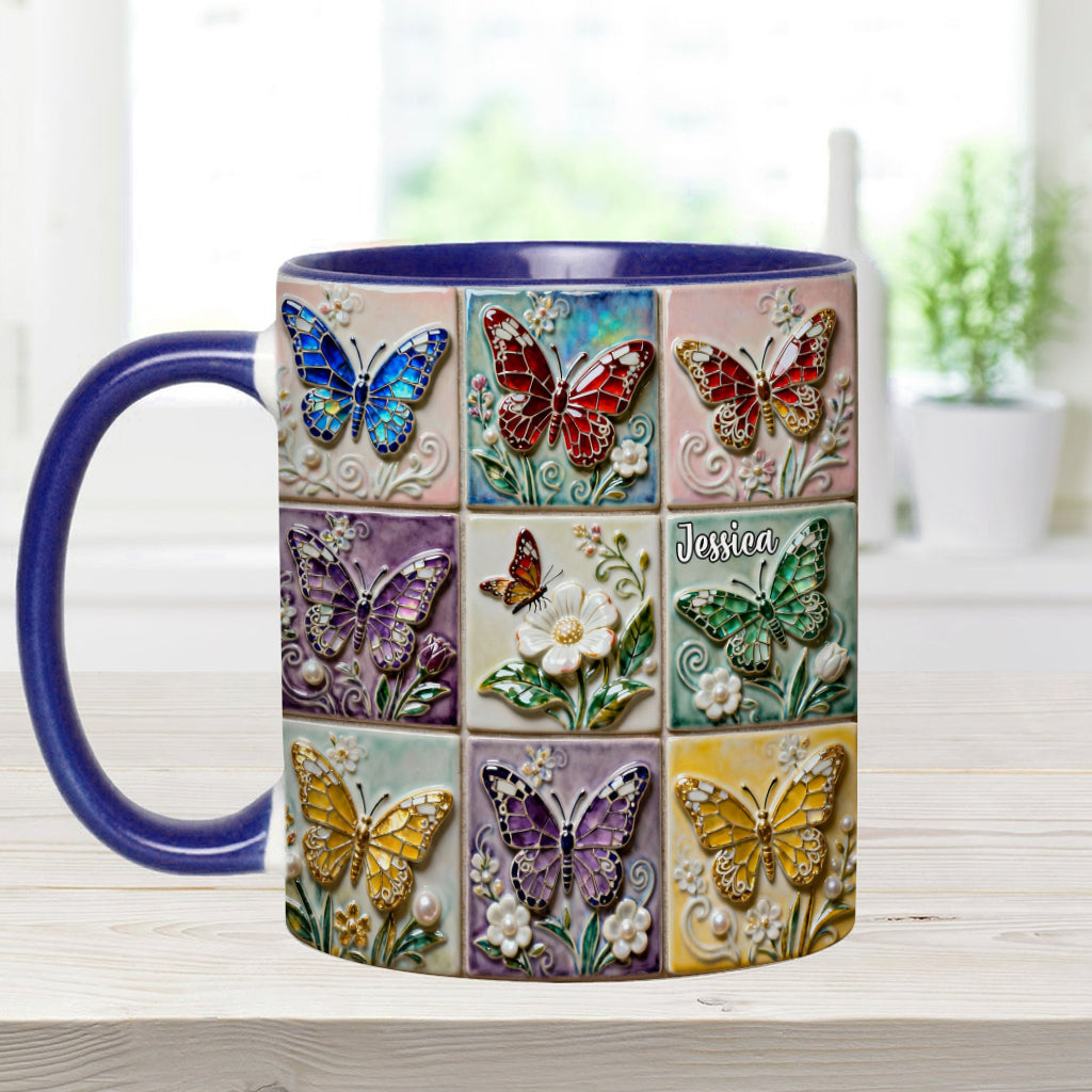 Love Butterflies - Personalized Butterfly Accent Mug