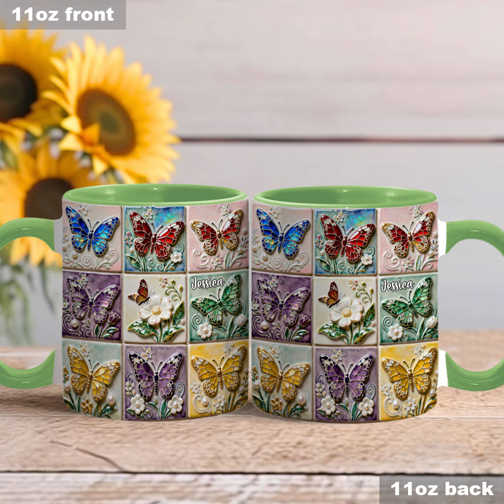 Love Butterflies - Personalized Butterfly Accent Mug