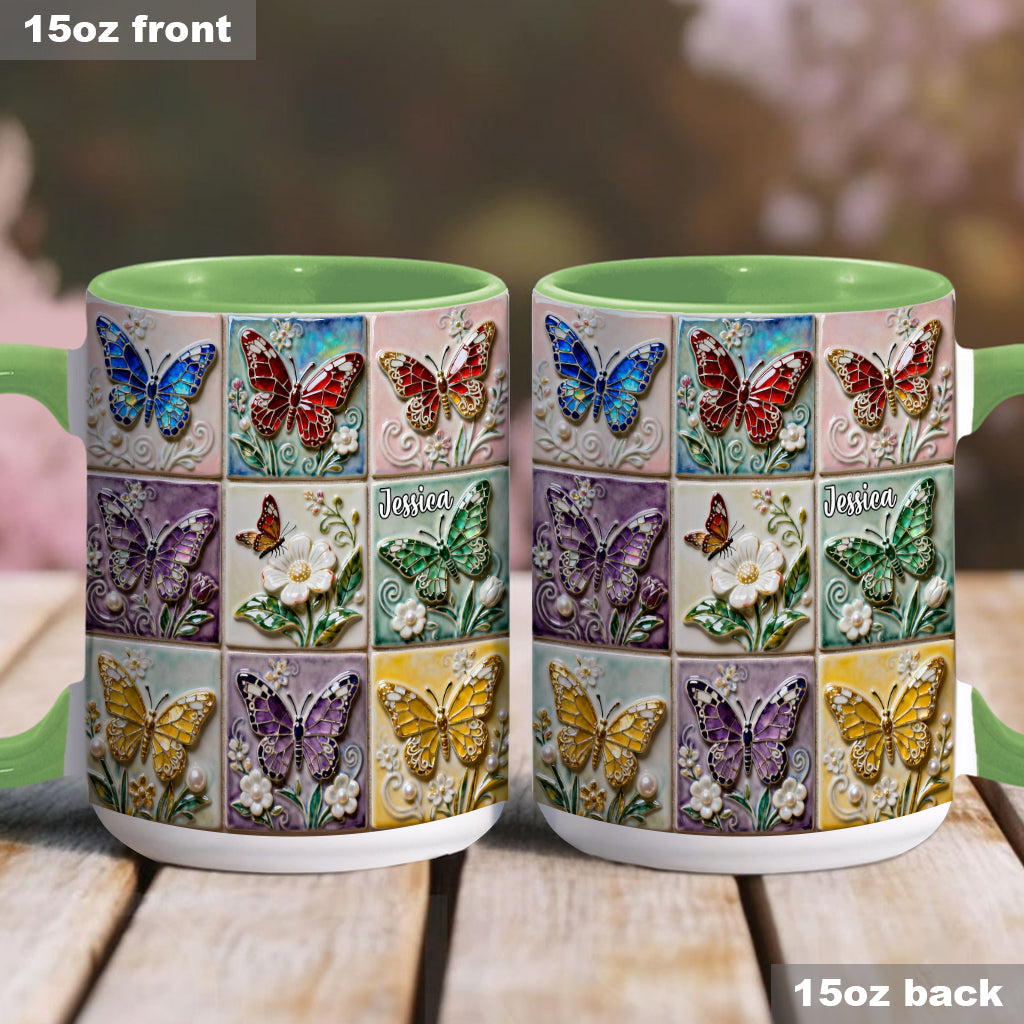 Love Butterflies - Personalized Butterfly Accent Mug