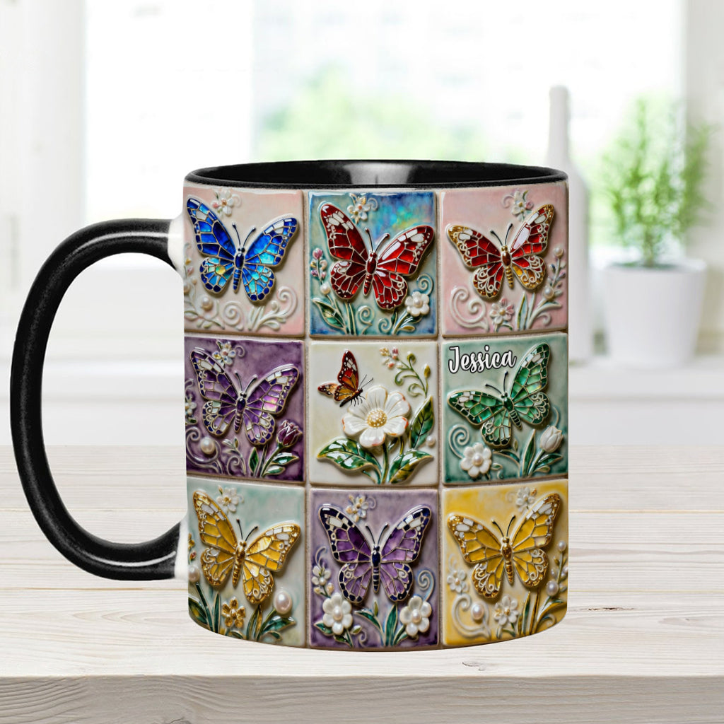 Love Butterflies - Personalized Butterfly Accent Mug