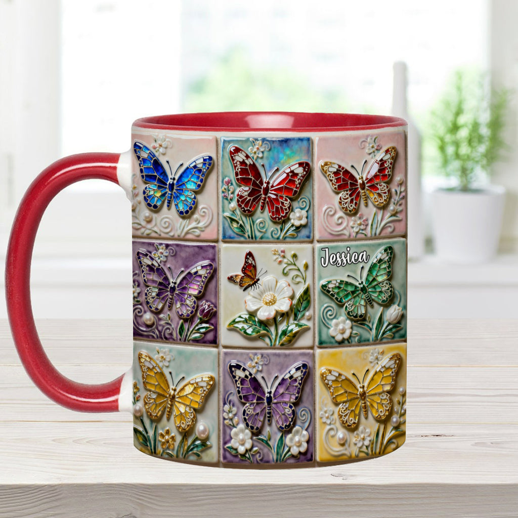 Love Butterflies - Personalized Butterfly Accent Mug