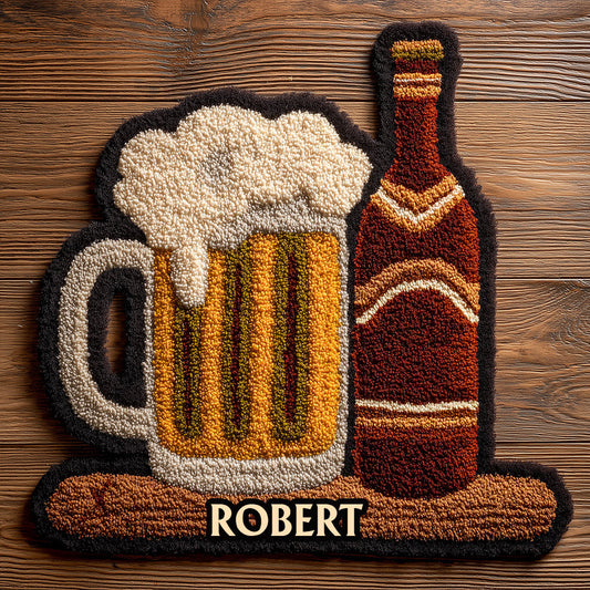 Unique Gift For Beer Lovers - Personalized Beer Non-Slip Tufted Rug