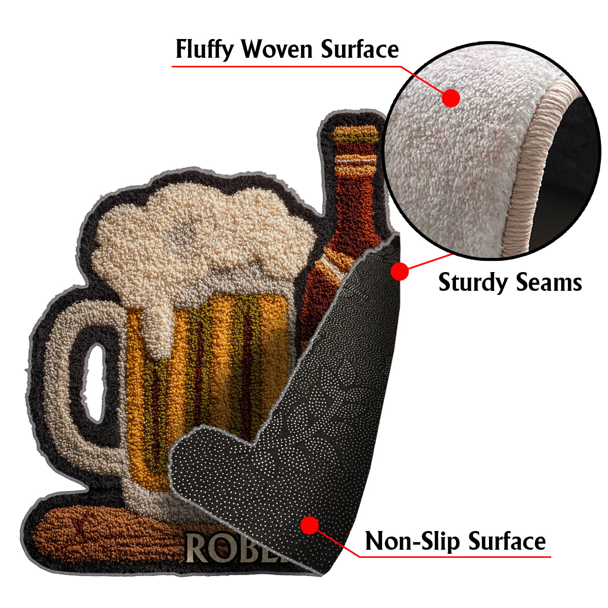 Unique Gift For Beer Lovers - Personalized Beer Non-Slip Tufted Rug