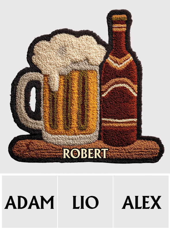 Unique Gift For Beer Lovers - Personalized Beer Non-Slip Tufted Rug
