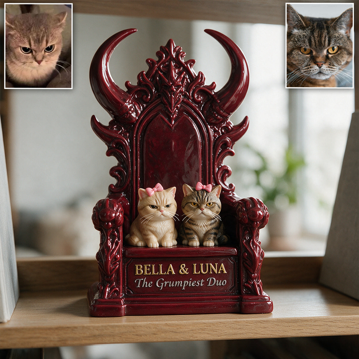 Lustiges Geschenk für Katzenbesitzer - Personalisierte 2-seitige Acrylplakette