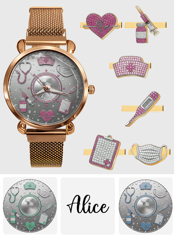 Love Nurse Life - Personalized Nurse Women Hand Watch With Strap Charms