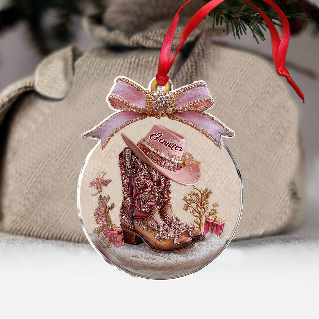 Cowgirl Boots - Personalized Cowgirl Ornament