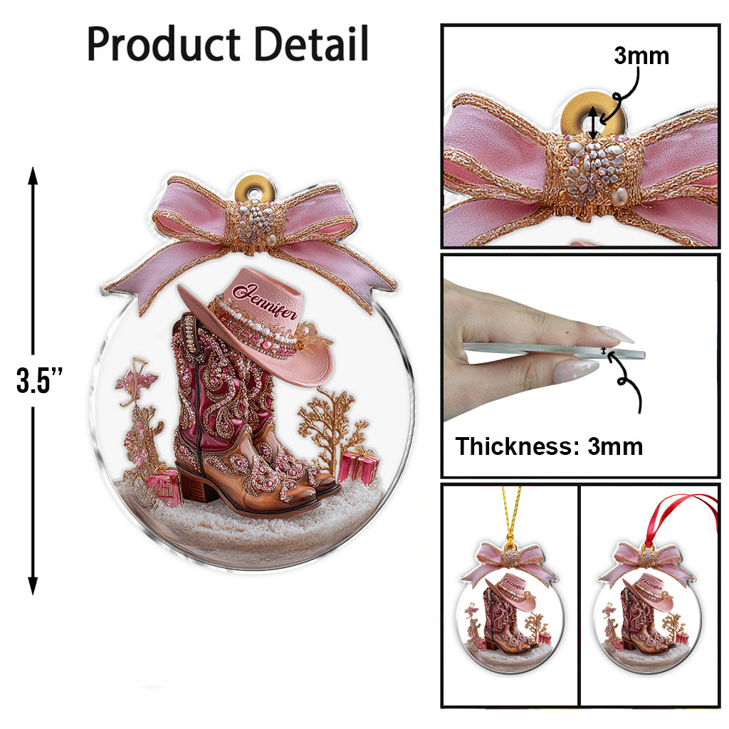 Cowgirl Boots - Personalized Cowgirl Ornament