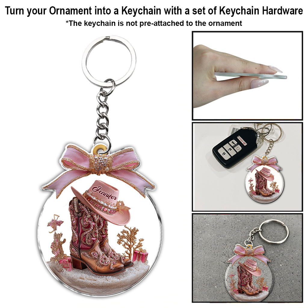 Cowgirl Boots - Personalized Cowgirl Ornament