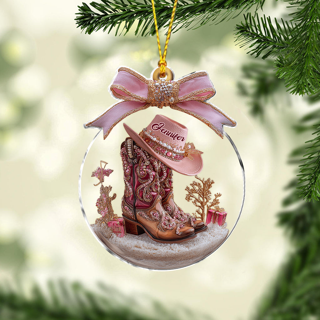 Cowgirl Boots - Personalized Cowgirl Ornament