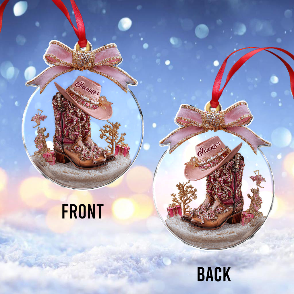 Cowgirl Boots - Personalized Cowgirl Ornament