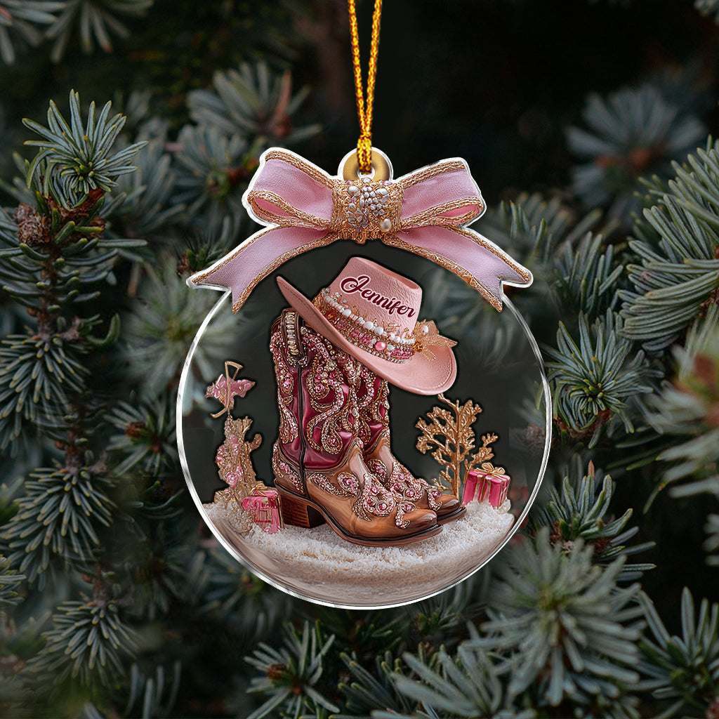 Cowgirl Boots - Personalized Cowgirl Ornament