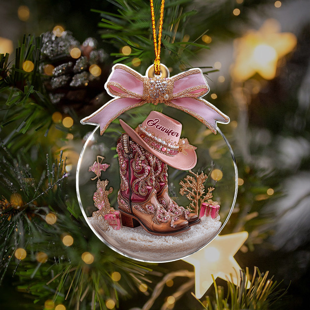 Cowgirl Boots - Personalized Cowgirl Ornament