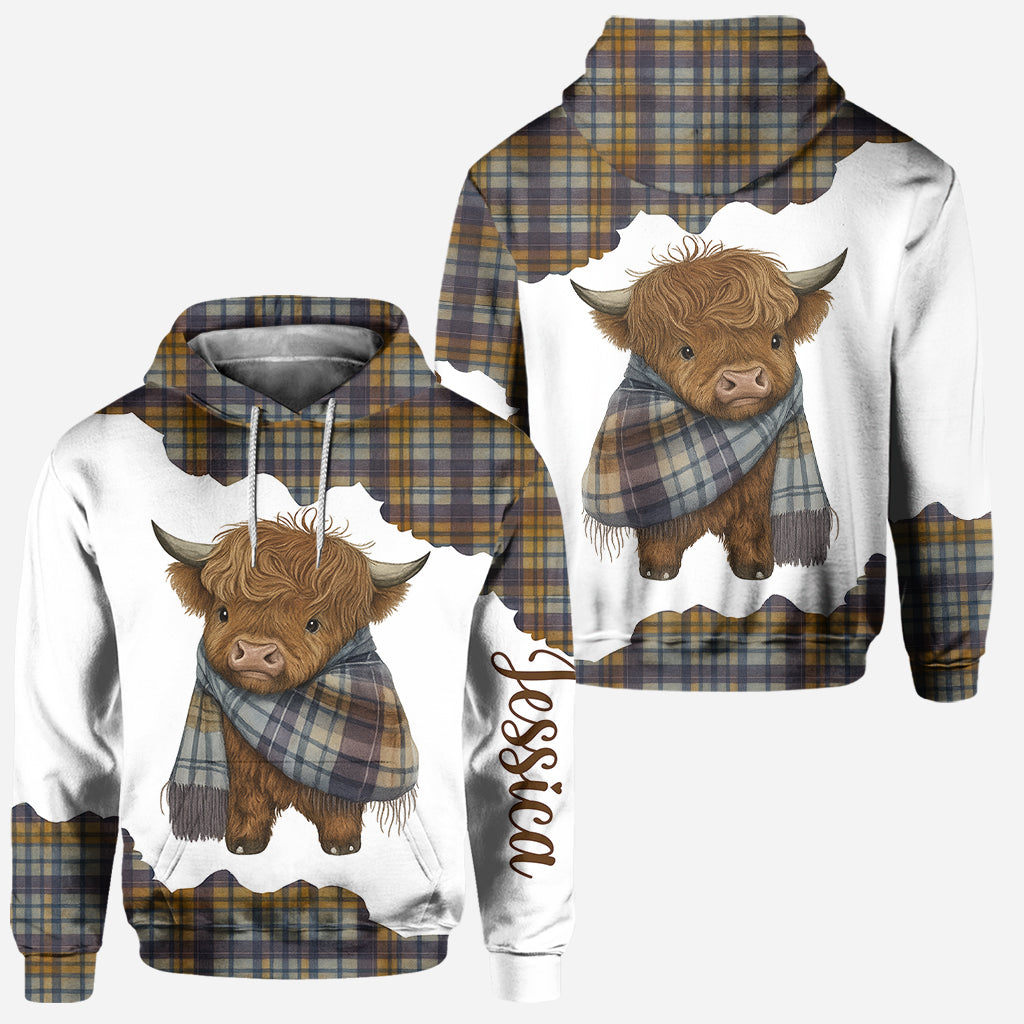 Adorable Highland Cow - Personalized Highland Cow Hoodie and Leggings