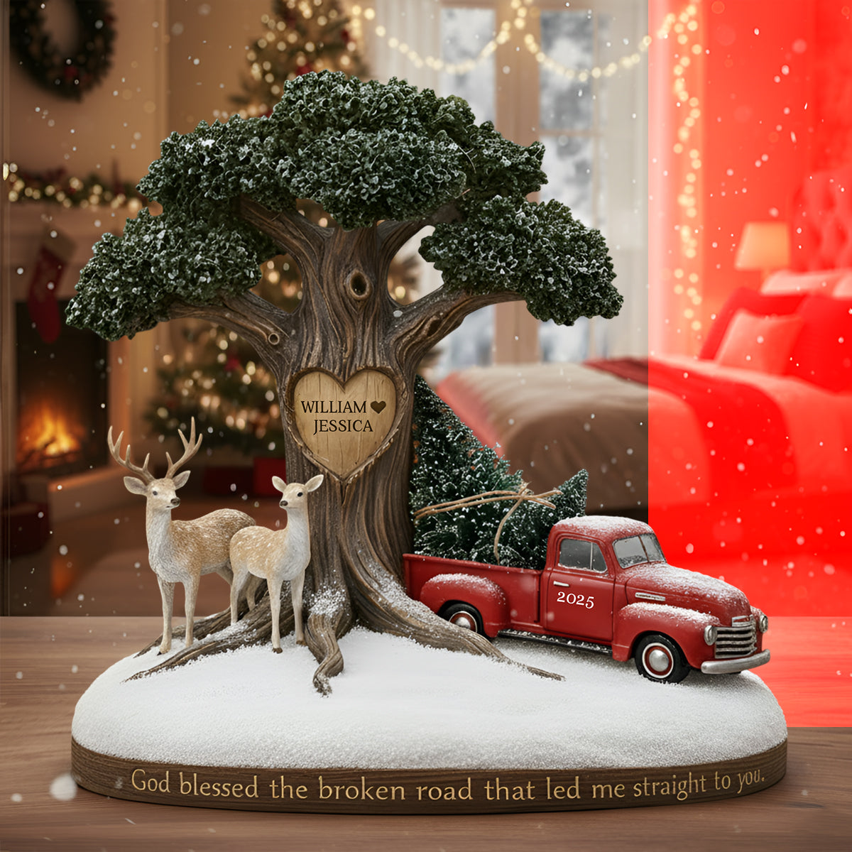God Blessed The Broken Road Couple - Personalized Couple Custom Shaped Acrylic Plaque