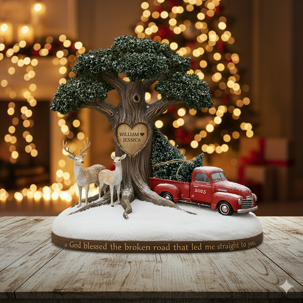 God Blessed The Broken Road Couple - Personalized Couple Custom Shaped Acrylic Plaque