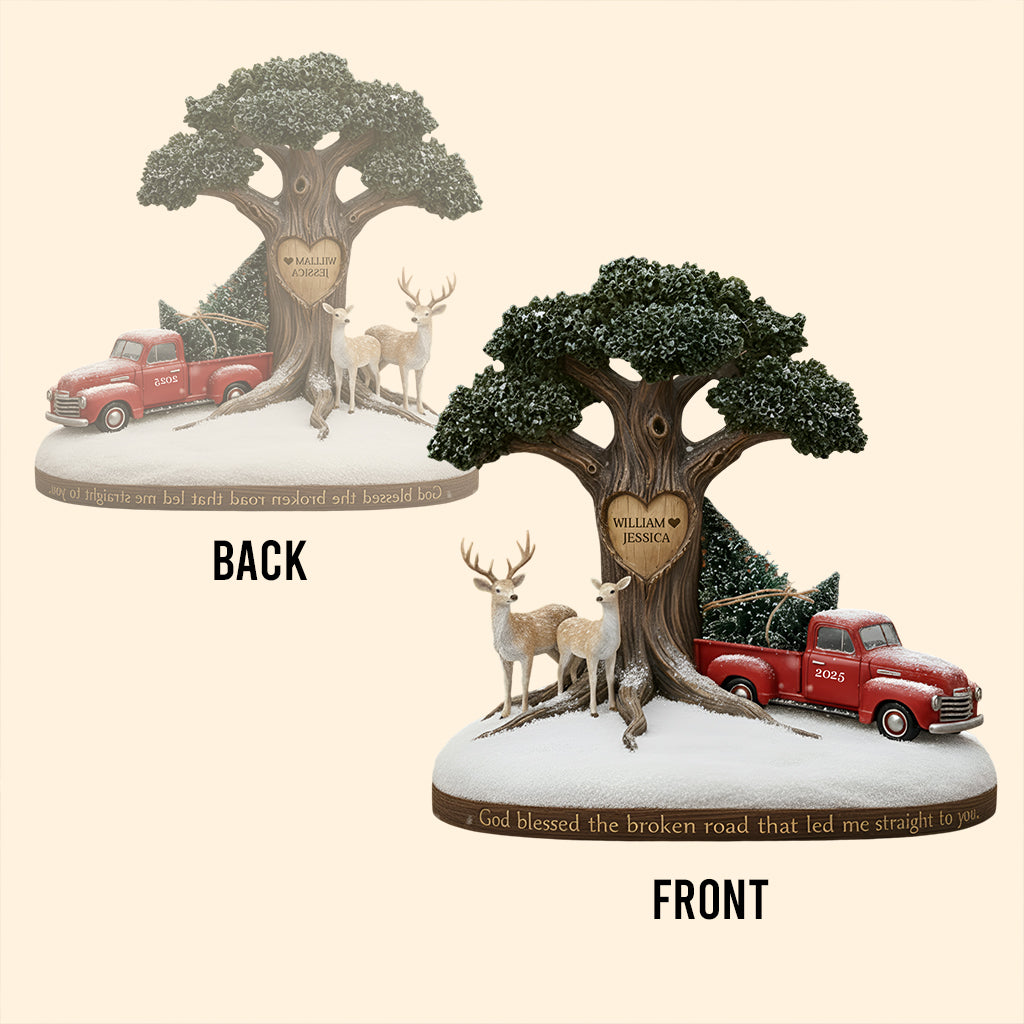 God Blessed The Broken Road Couple - Personalized Couple Custom Shaped Acrylic Plaque