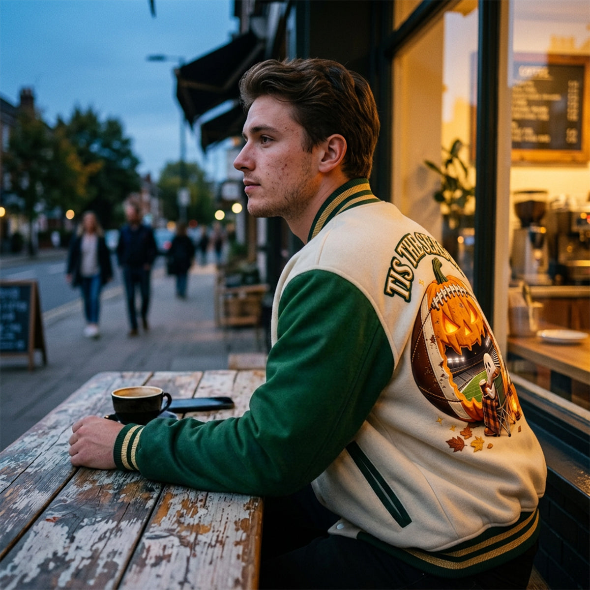 Tis The Season - Personalized Football Varsity Jacket