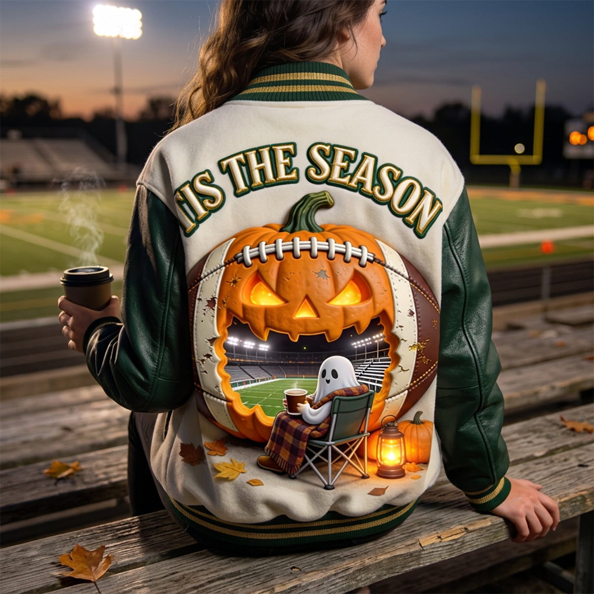 Tis The Season - Personalized Football Varsity Jacket