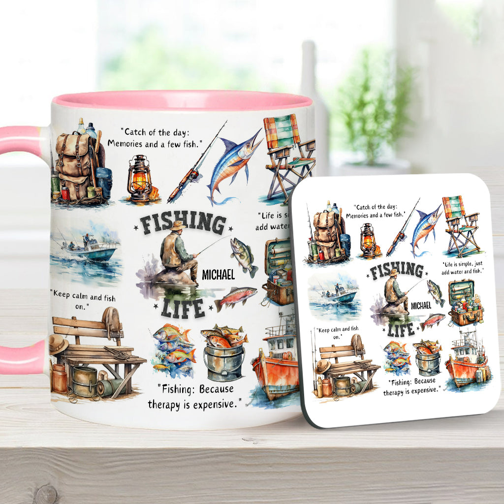 Love Fishing - Personalized Fishing Accent Mug