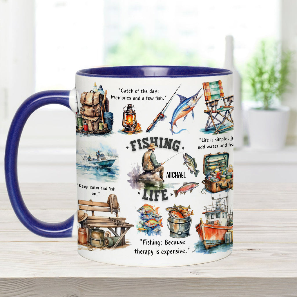 Love Fishing - Personalized Fishing Accent Mug