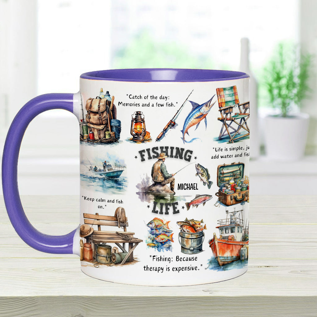 Love Fishing - Personalized Fishing Accent Mug