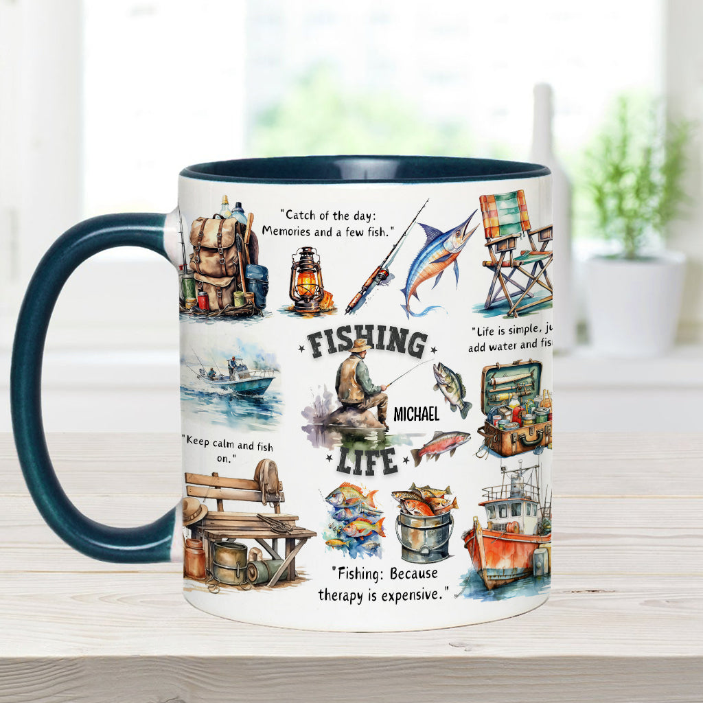 Love Fishing - Personalized Fishing Accent Mug