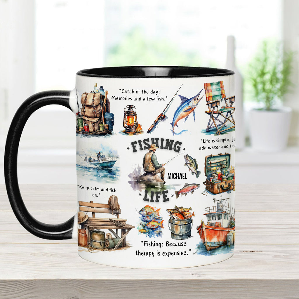 Love Fishing - Personalized Fishing Accent Mug