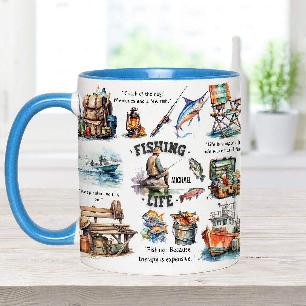 Love Fishing - Personalized Fishing Accent Mug