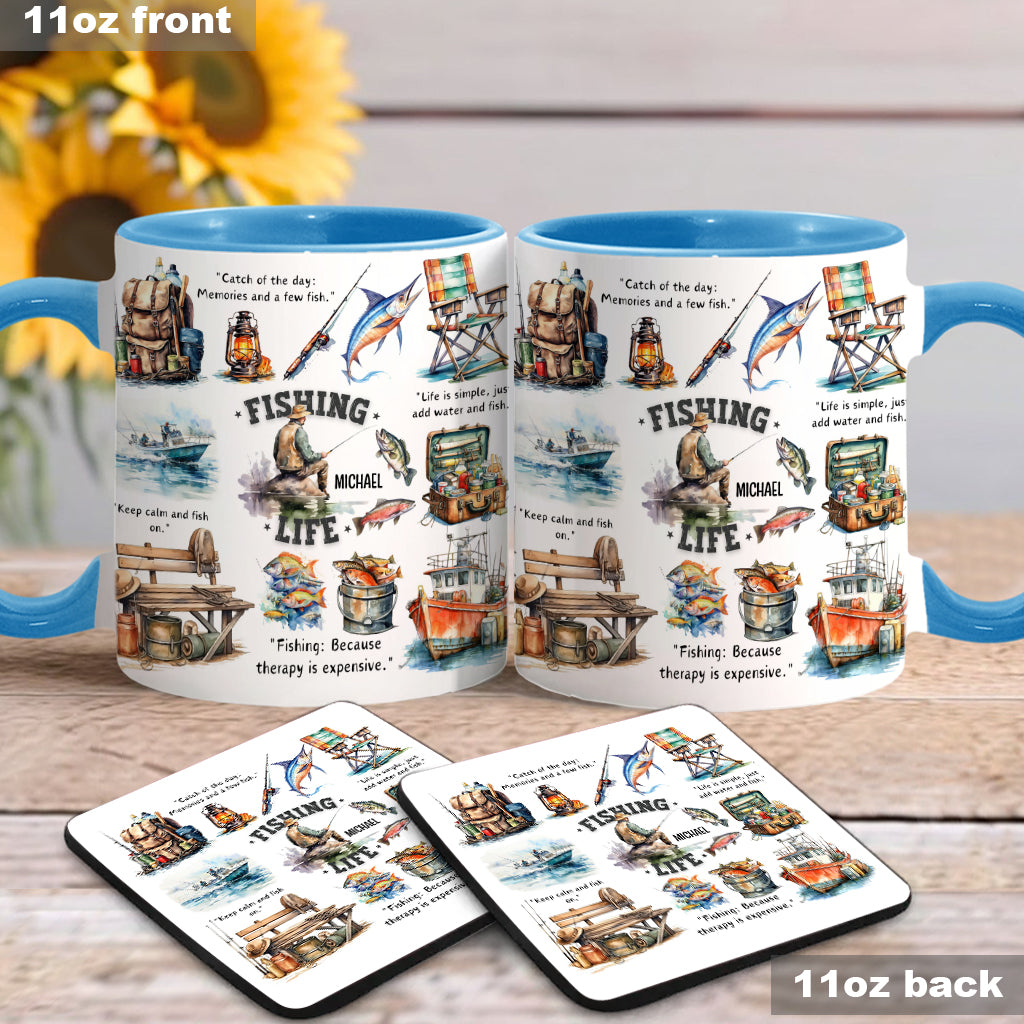 Love Fishing - Personalized Fishing Accent Mug