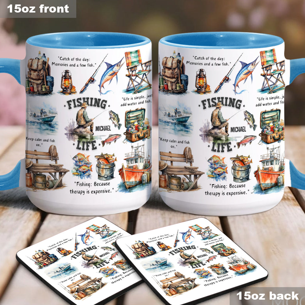 Love Fishing - Personalized Fishing Accent Mug