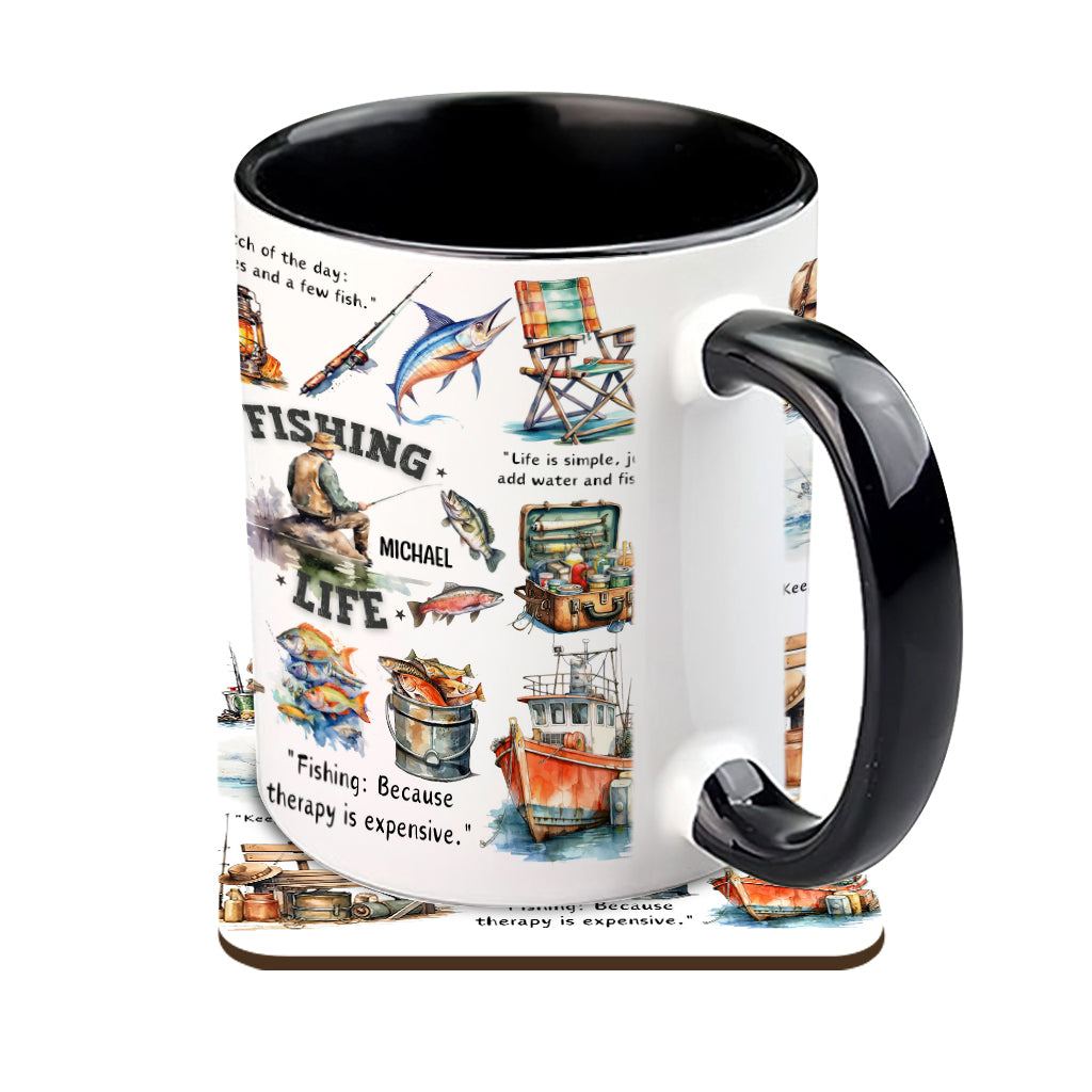 Love Fishing - Personalized Fishing Accent Mug