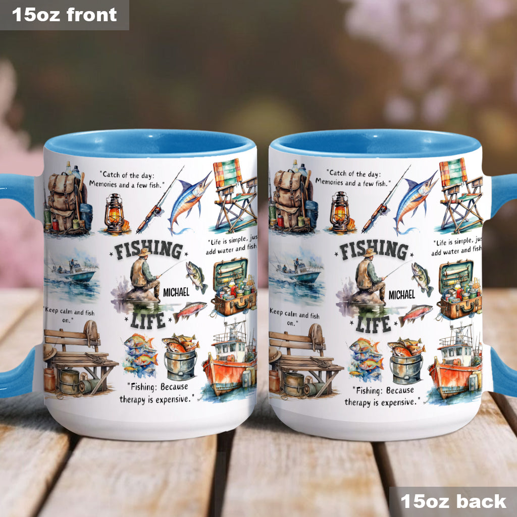 Love Fishing - Personalized Fishing Accent Mug