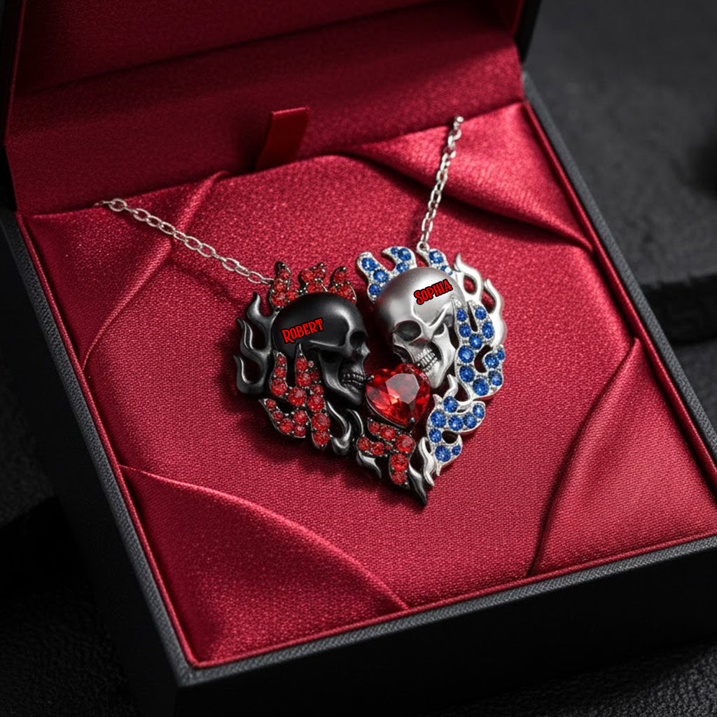 Toi et moi, on gère ! - Collier pendentif personnalisé en forme de crâne