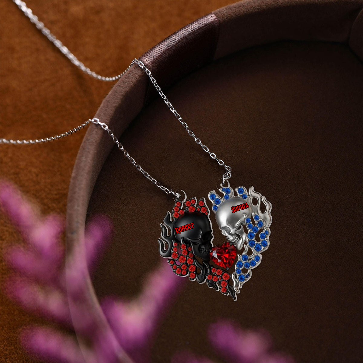 Toi et moi, on gère ! - Collier pendentif personnalisé en forme de crâne