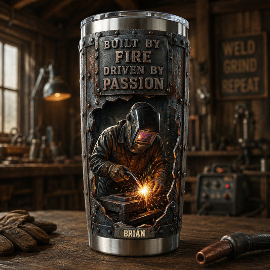 Conçu par le feu, animé par la passion - Tasse de soudeur personnalisée