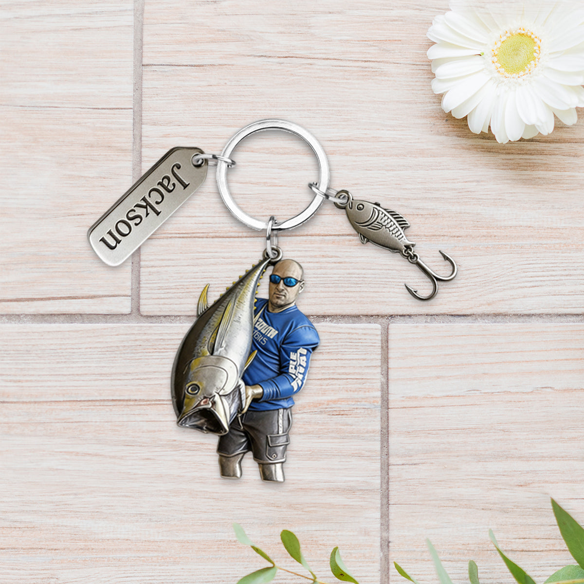 Custom Keychain For Fishing Lover - Personalized Fishing Keychain With Charms