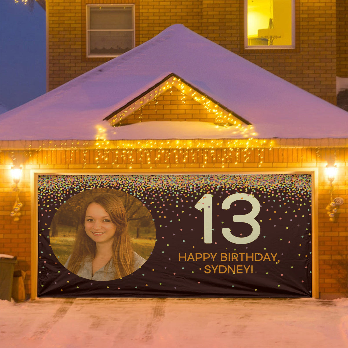 Happy Birthday - Personalized Birthday Garage Door Banner