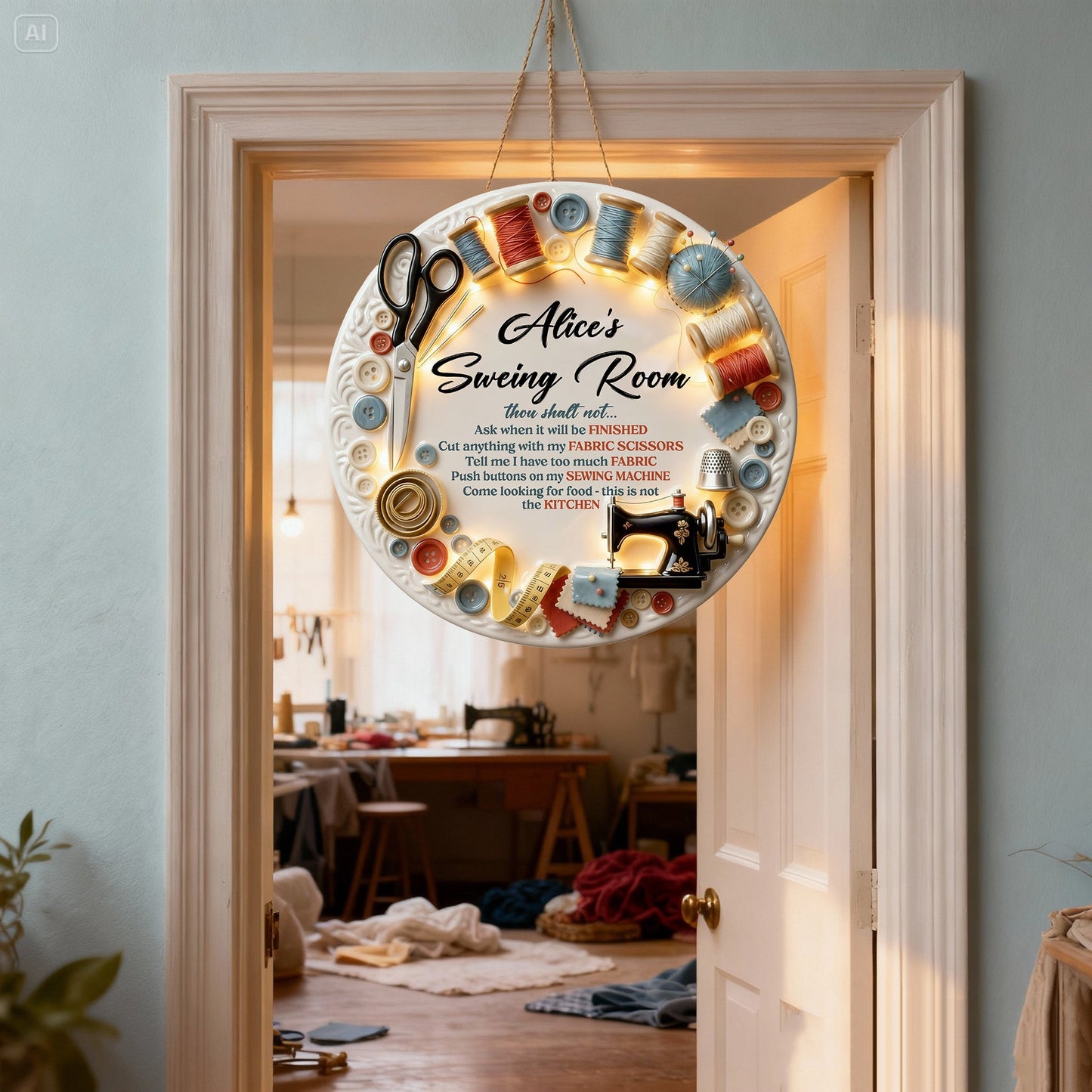 Sewing room - Personalized Sewing LED Light Acrylic Sign