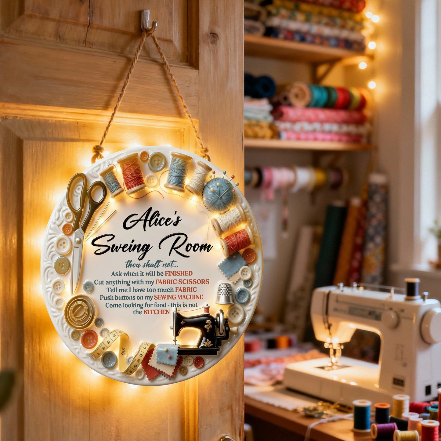 Sewing room - Personalized Sewing LED Light Acrylic Sign